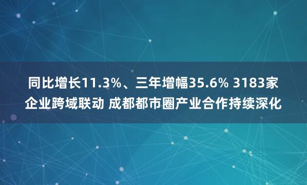 同比增长11.3%、三年增幅35.6% 3183家企业跨域联动 成都都市圈产业合作持续深化